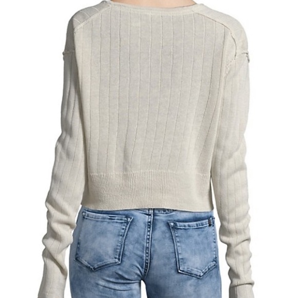 Free People Cropped Linen-Blend Twist Sweater - Picture 9 of 9